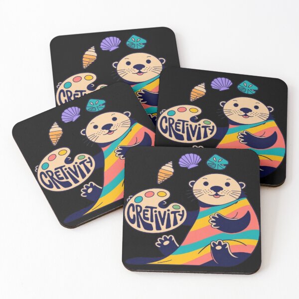 Item preview, Cute Creative Otter with Paint Palette Kawaii designed and sold by DailySparks.