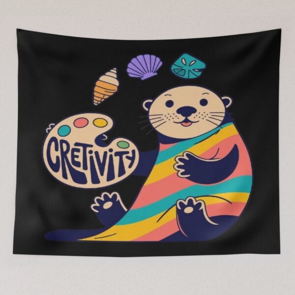 Item preview, Cute Creative Otter with Paint Palette Kawaii designed and sold by DailySparks.
