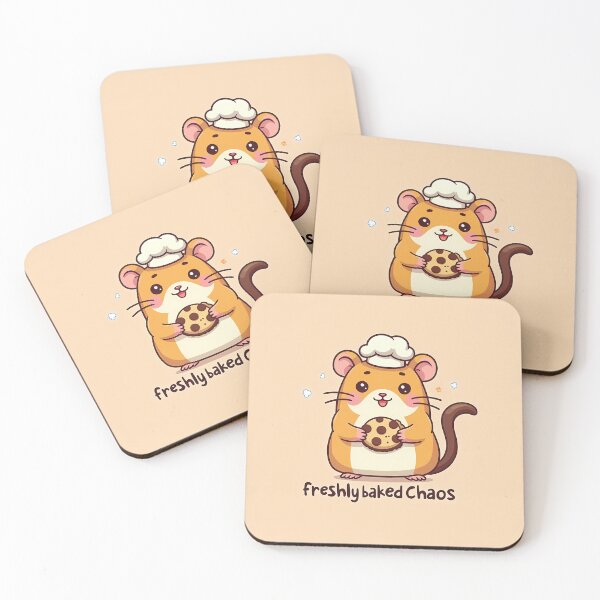 Item preview, Kawaii Hamster Wearing Chef Hat Holding Fresh Coo designed and sold by MY CREATIVE SHOP.