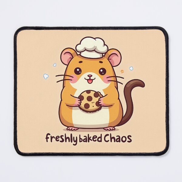 Item preview, Kawaii Hamster Wearing Chef Hat Holding Fresh Coo designed and sold by MY CREATIVE SHOP.