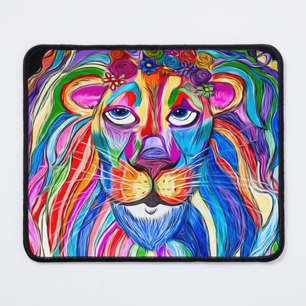 Item preview, Rainbow Lion. Floral Mane Original Artwork by Spell It Out Cosmic Co. designed and sold by SpellItOutCC.