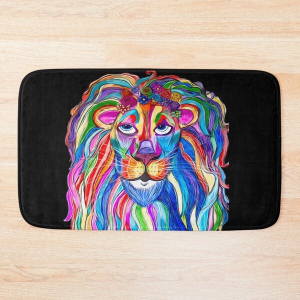 Item preview, Rainbow Lion. Floral Mane Original Artwork by Spell It Out Cosmic Co. designed and sold by SpellItOutCC.