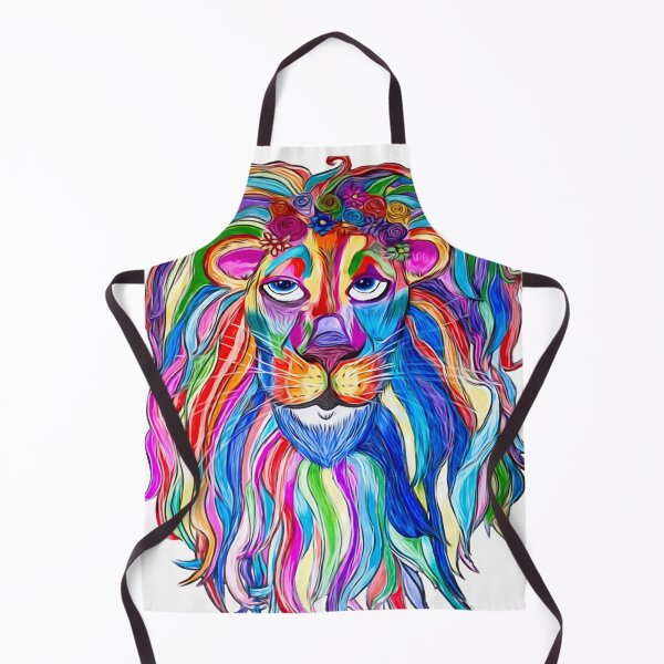 Item preview, Rainbow Lion. Floral Mane Original Artwork by Spell It Out Cosmic Co. designed and sold by SpellItOutCC.