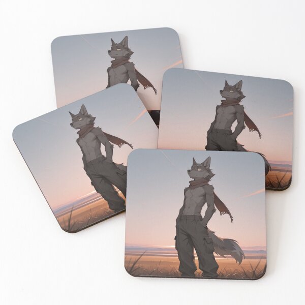 Item preview, Anthro Wolf Open Field Sunset | Furry Art Calm Landscape Aesthetic designed and sold by LexYote.