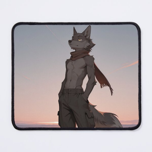 Item preview, Anthro Wolf Open Field Sunset | Furry Art Calm Landscape Aesthetic designed and sold by LexYote.