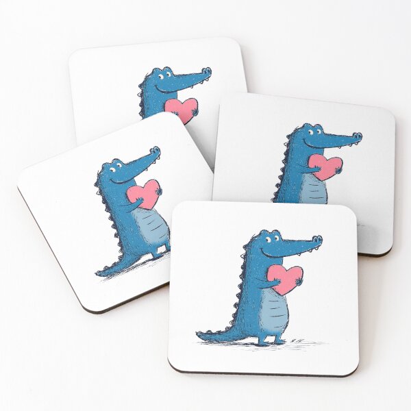 Item preview, Blue alligator with a pink heart designed and sold by Baart72.