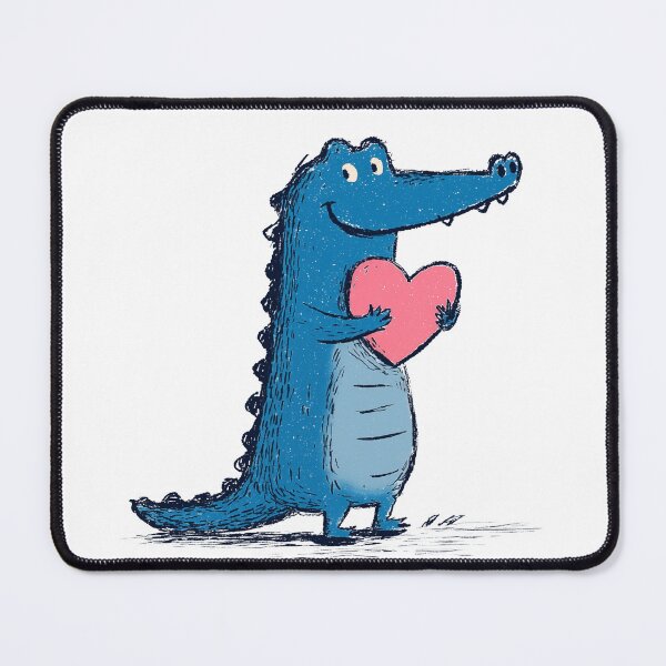 Item preview, Blue alligator with a pink heart designed and sold by Baart72.