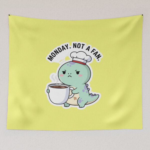 Item preview, Funny Sassy Dinosaur Monday Not A Fan Grumpy Coffee Lover designed and sold by bvdesignart.