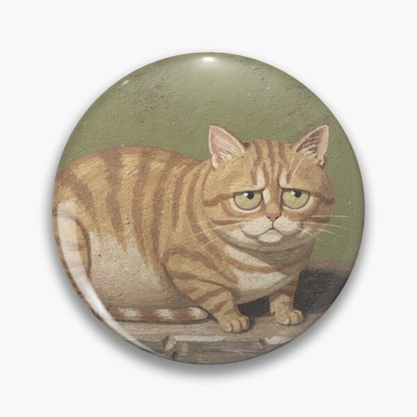 Item preview, Disappointed Ginger Cat - Naive Folk Art Portrait designed and sold by PictorialWhimsy.