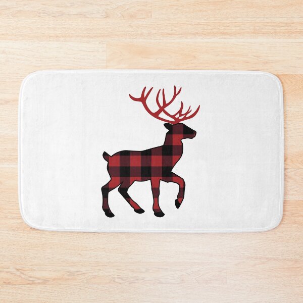 Item preview, Black Red Rustic Plaid Reindeer – Buffalo Check Style designed and sold by CroesCreations.