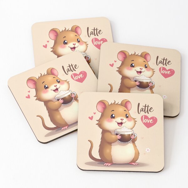 Item preview, Kawaii Hamster Sipping Latte Art With Heart Foam designed and sold by MY CREATIVE SHOP.