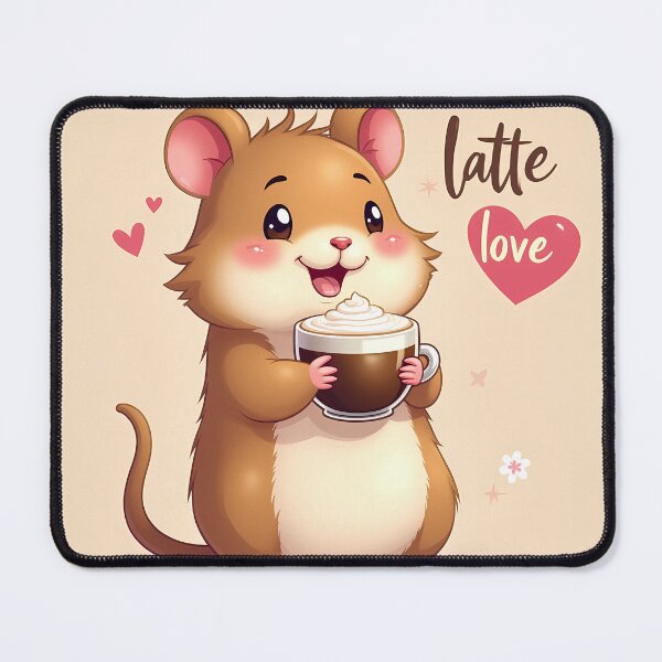 Item preview, Kawaii Hamster Sipping Latte Art With Heart Foam designed and sold by MY CREATIVE SHOP.