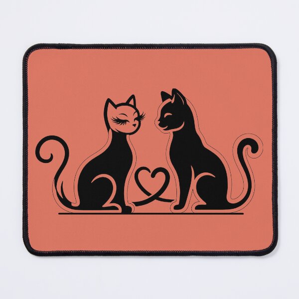 Item preview, ✨ Shaded Minimalist Romantic Cats: Flirty Eyelashes & Pure Love designed and sold by NoraStudioArt.
