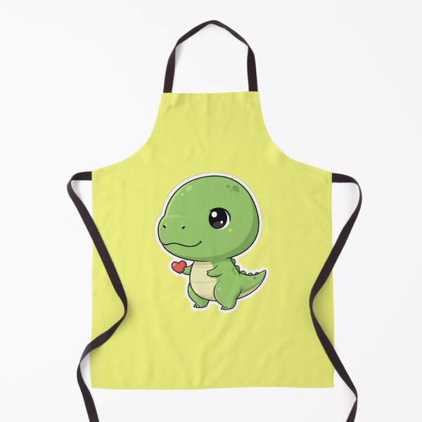Item preview, Adorable Chibi Green Dinosaur Holding a Red Heart Kawaii Dino Illustration designed and sold by bvdesignart.