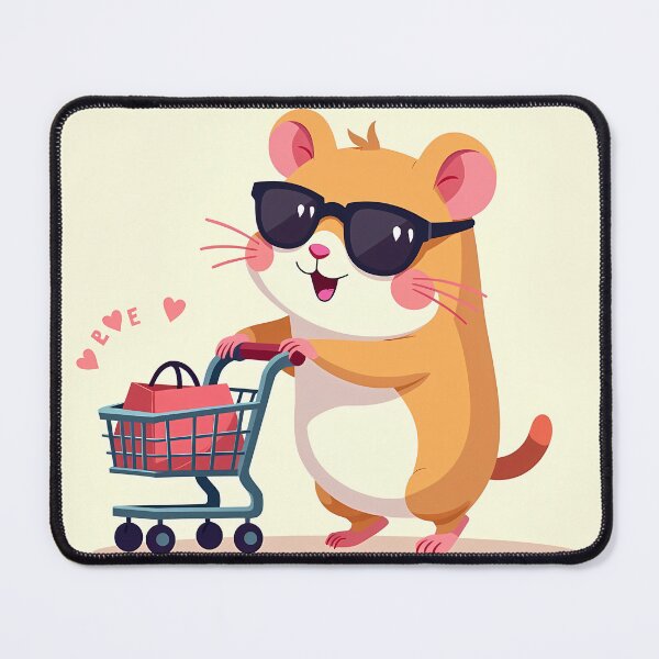 Item preview, Kawaii Hamster Pushing Tiny Shopping Cart Sunglas designed and sold by MY CREATIVE SHOP.