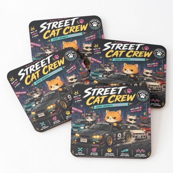 Item preview, Street Cat Crew - JDM Racing Ginger Cat Parody designed and sold by anandariki.