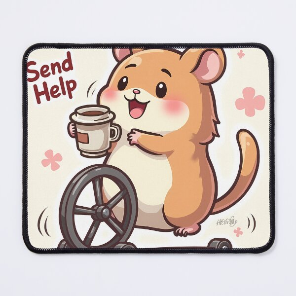 Item preview, Kawaii Hamster Running On Wheel With Chaos Energy designed and sold by MY CREATIVE SHOP.