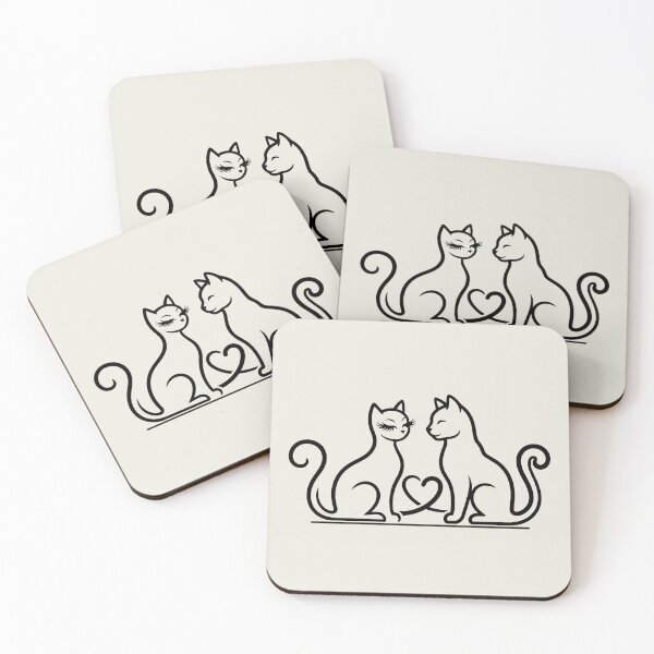 Item preview, ✨ Minimalist Romantic Cats: Flirty Eyelashes and Pure Love  designed and sold by NoraStudioArt.