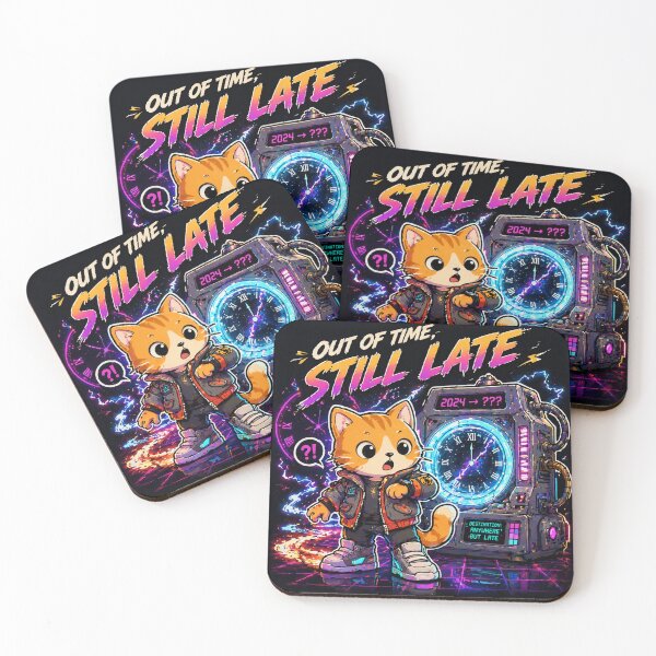 Item preview, Out of Time Still Late - Relatable Time Traveler Cat designed and sold by anandariki.