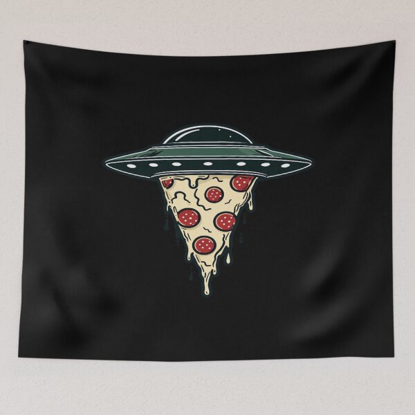 Item preview, UFO Pizza Slice Mashup | Fun Space Food Illustration for Stickers, Tees & Gifts designed and sold by Bright Nest Studio.