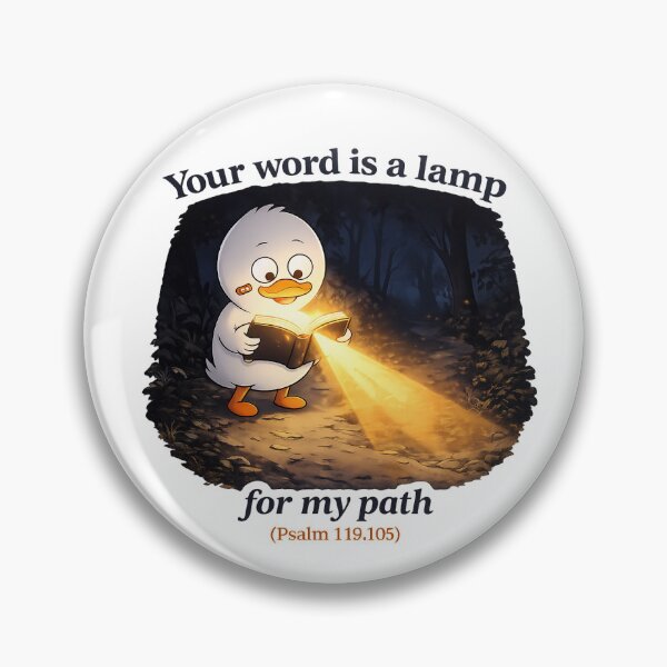 Item preview, Cute Christian Duck Sticker - Light in Darkness Psalm 119:105 designed and sold by Faithlines.