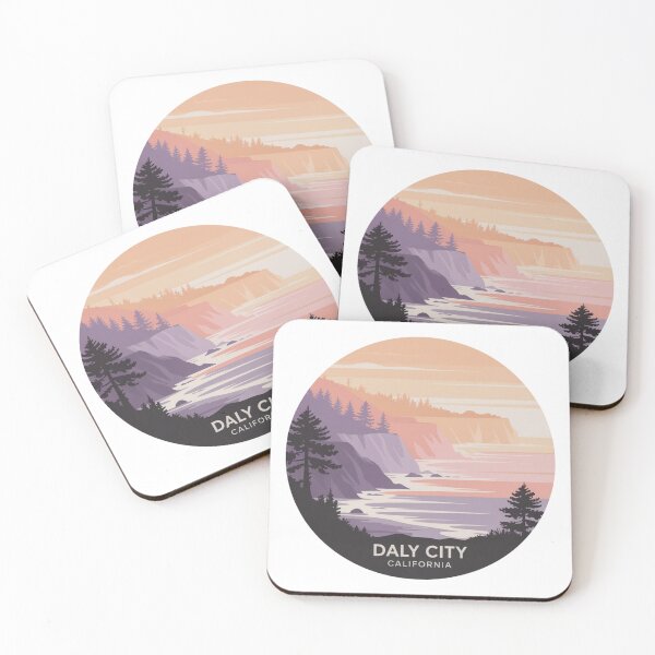 Item preview, Daly City California: Circular Cliffs & Pines Illustration designed and sold by CircinusStore.