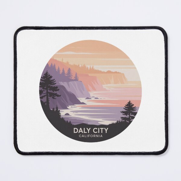 Item preview, Daly City California: Circular Cliffs & Pines Illustration designed and sold by CircinusStore.
