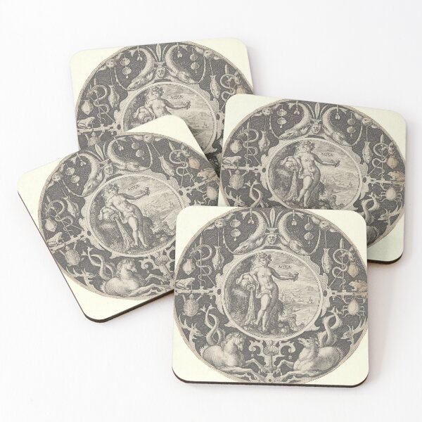 Item preview, Aqua Circle With Sea Creatures | Marine Life designed and sold by GammaRay.