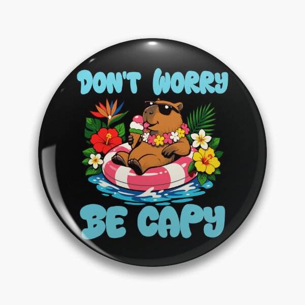 Item preview, Kawaii Pool Float Capybara Vibes  Dont Worry Be Capy  designed and sold by Colorfulman.