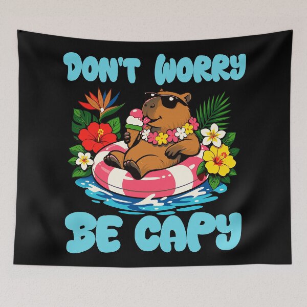 Item preview, Kawaii Pool Float Capybara Vibes  Dont Worry Be Capy  designed and sold by Colorfulman.