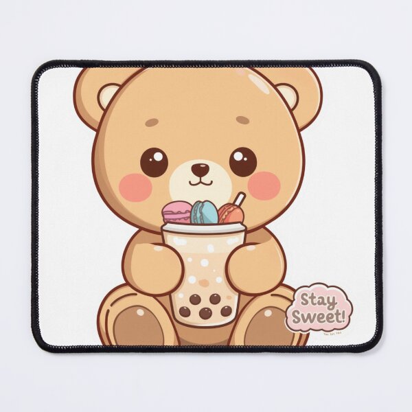 Item preview,  Cute Teddy Bear Drinking Boba Tea Kawaii Illustration designed and sold by The Daily Progress.