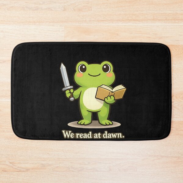 Item preview, We Read At Dawn. book lover aesthetic reading club bookish quote sunrise reader vibe designed and sold by Pawsome Quotes.