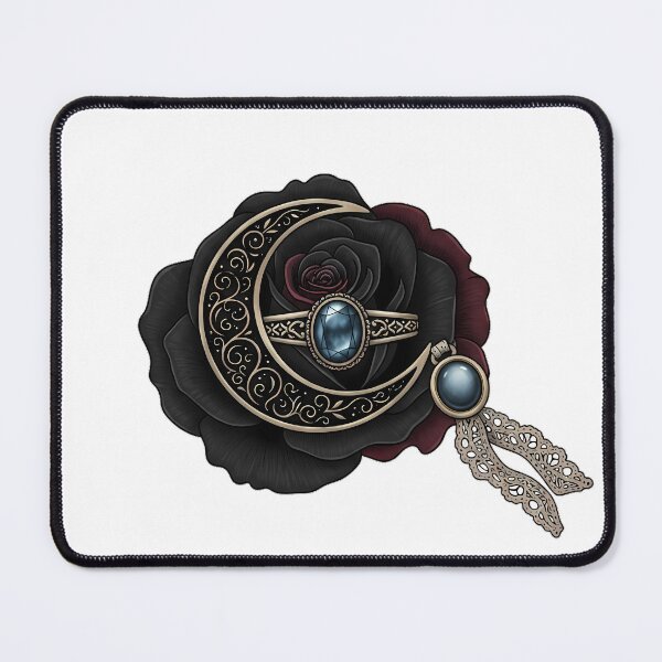 Item preview, Moonlit Black Rose Ring designed and sold by IllumeInk.