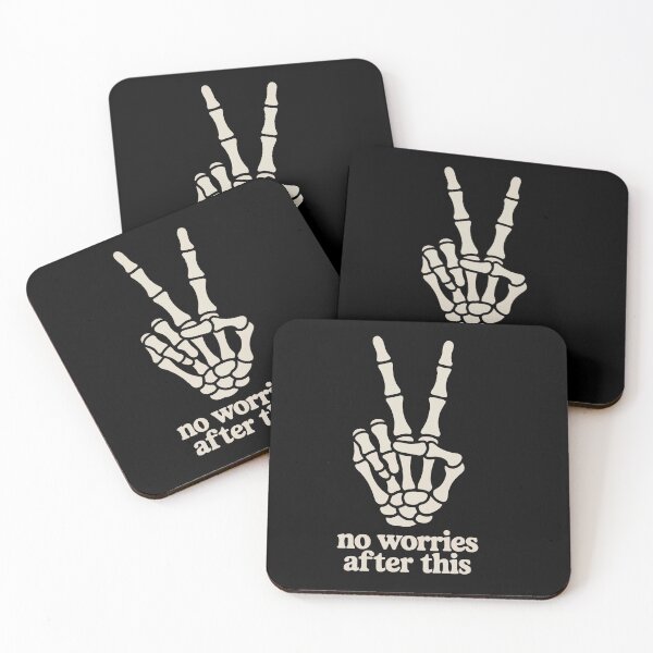 Item preview, No Worries After This – Skeleton Peace Hand Dark Aesthetic designed and sold by SkeletonMood.