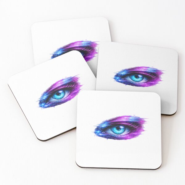 Item preview, Cyber Glitch Eye Blue Pink Neon – Futuristic Digital Vision designed and sold by unglaublichGut.