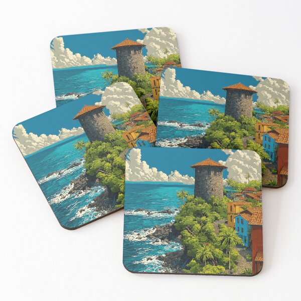 Item preview, Coastal Village with Watchtower designed and sold by PetsArt.