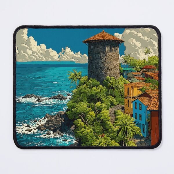Item preview, Coastal Village with Watchtower designed and sold by PetsArt.