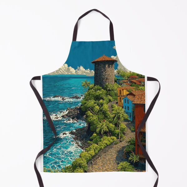 Item preview, Coastal Village with Watchtower designed and sold by PetsArt.