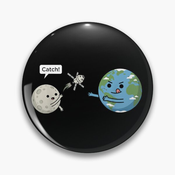 Item preview, Funny Space Catch Earth and Moon Throwing Satellite Cute Galaxy Art designed and sold by ObukiLantara.