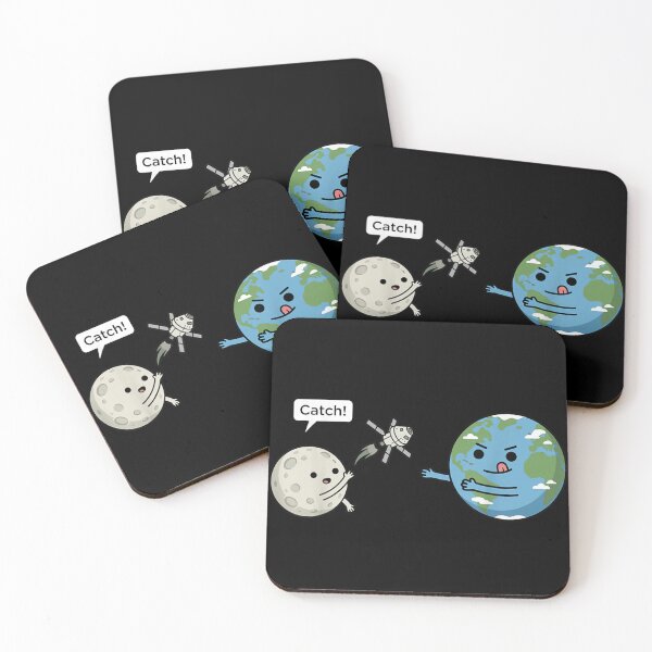 Item preview, Funny Space Catch Earth and Moon Throwing Satellite Cute Galaxy Art designed and sold by ObukiLantara.