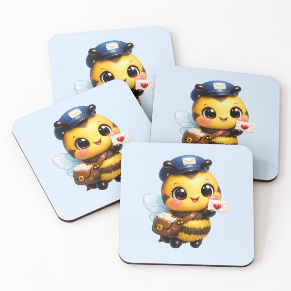 Item preview, Cute Honeybee Mail Carrier | Kawaii Bee Postman Delivering Love Letter 3D Cartoon designed and sold by Moons Studio.