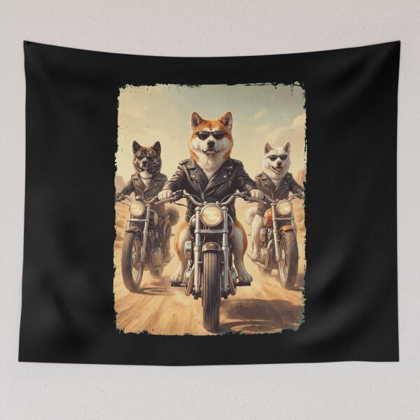 Item preview, Funny Akita Motorcycle Meme Dog Lover designed and sold by DoodleTortle.