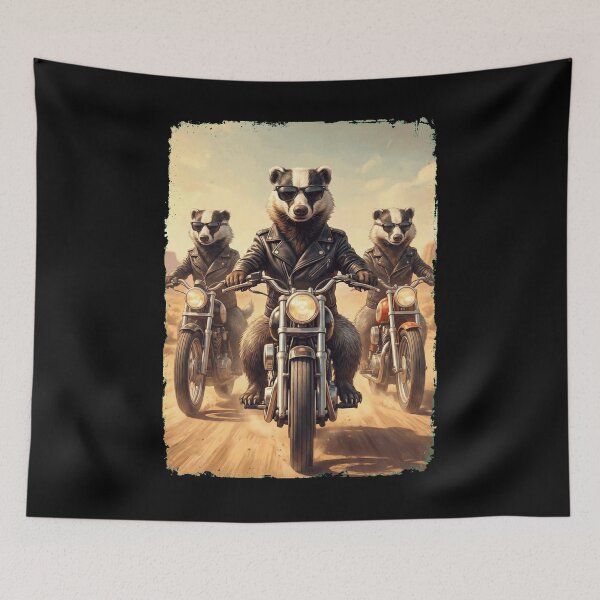 Item preview, Funny Badger Motorcycle Meme Animal Lover designed and sold by DoodleTortle.