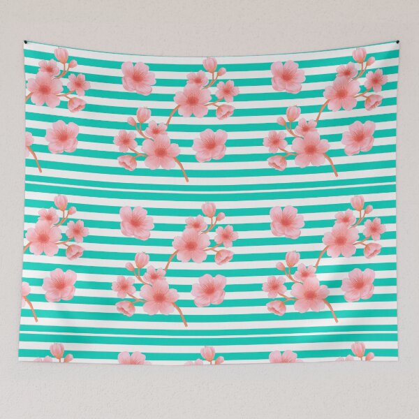 Item preview, Abstract - Stripes and CherryBlossoms designed and sold by Qalam&Pixel.