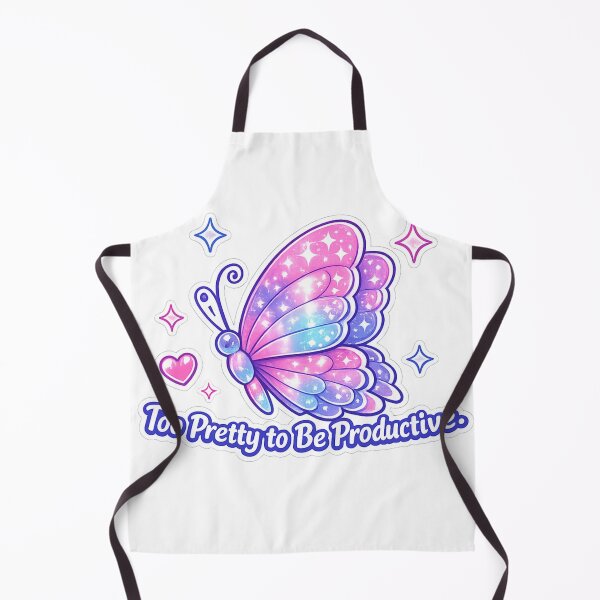 Item preview, Too Pretty to Be Productive Butterfly Sticker — Sassy Coquette Y2K Glitter Sparkle Funny Quote Laptop Decal designed and sold by CosyCush.