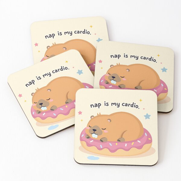 Item preview, Kawaii Capybara Sleeping On Donut Pillow designed and sold by MY CREATIVE SHOP.