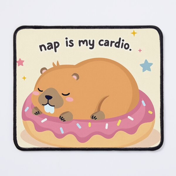 Item preview, Kawaii Capybara Sleeping On Donut Pillow designed and sold by MY CREATIVE SHOP.