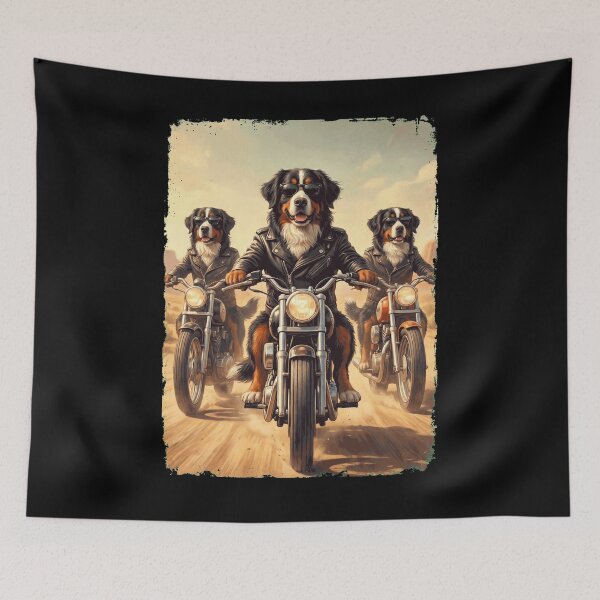 Item preview, Funny Bernese Mountain Dog Motorcycle Meme Dog Lover designed and sold by DoodleTortle.