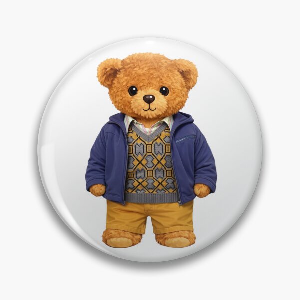 Item preview, Cute Preppy Bear in Purple Jacket and Fair Isle Vest Illustration designed and sold by CuteBear87.