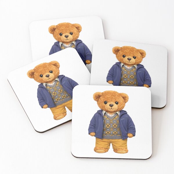 Item preview, Cute Preppy Bear in Purple Jacket and Fair Isle Vest Illustration designed and sold by CuteBear87.